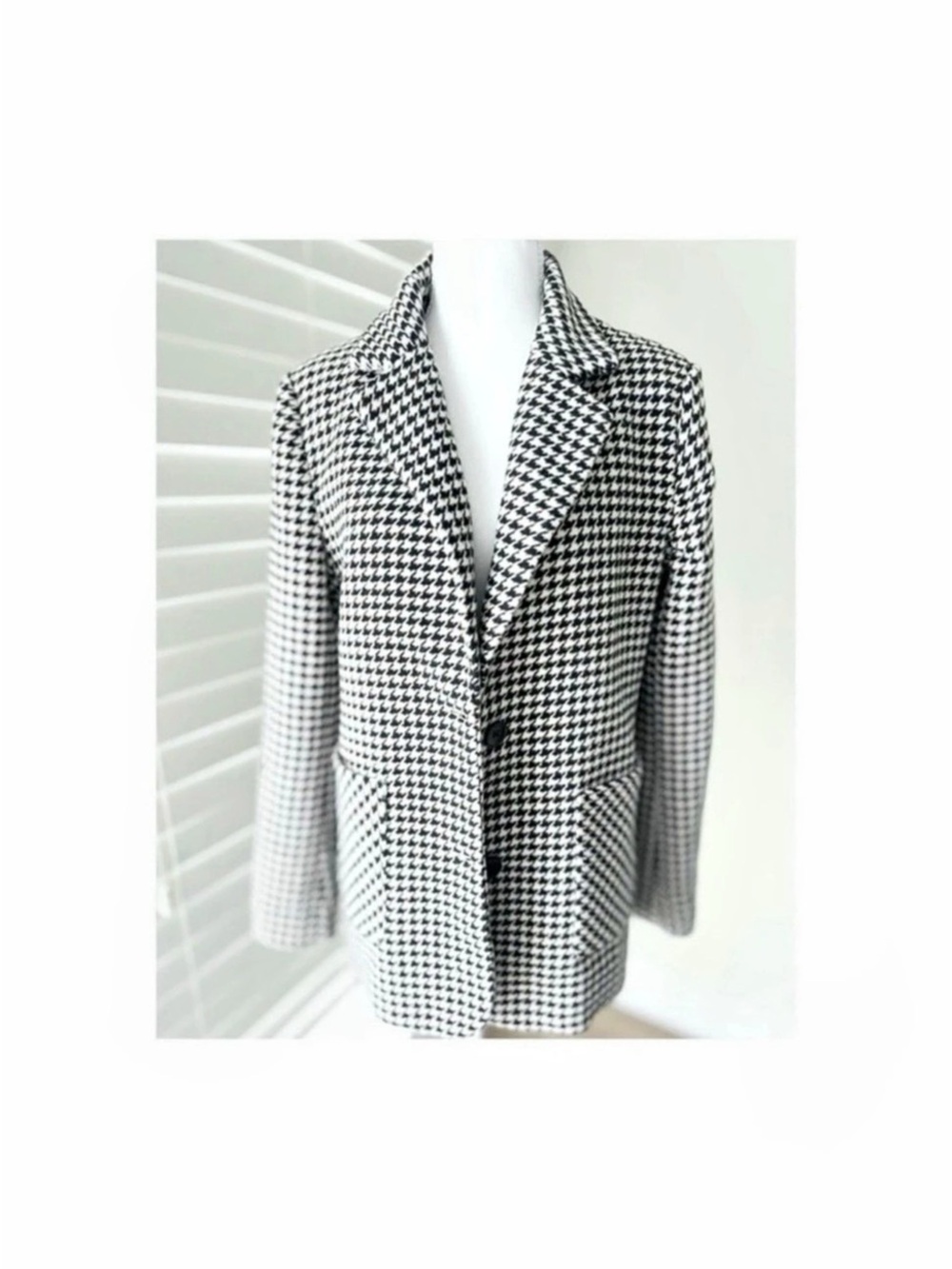 CÄMMENSE Houndstooth Blazer in Black & White Size Small Like New